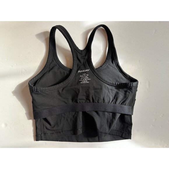 Peachy Athletic Ember Racerback Sports Bra Crop Top in Black Size Small NWOT - Picture 5 of 8